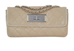 Mademoiselle East West Flap Bag,Leather, Beige, 12650855(2008-09), AC, 2*